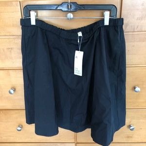 NWT Eileen Fisher Black Organic Cotton swing skirt Sz L